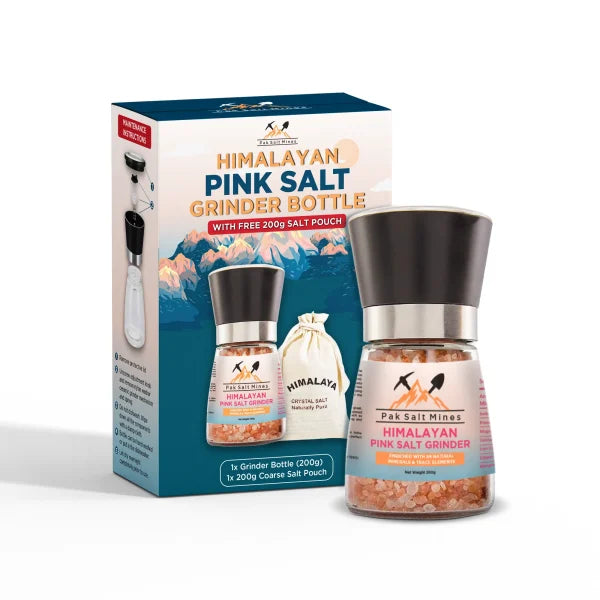 Himalayan Pink Salt | Grinder Bottle 200 g | With Free 200 g Salt Pouch