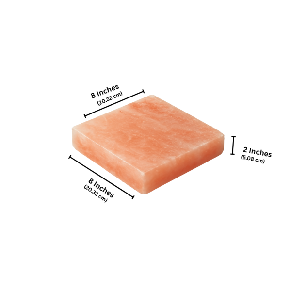 Himalayan Salt Cooking Block Slab | Square | Medium | 8 x 8 x 2 Inch