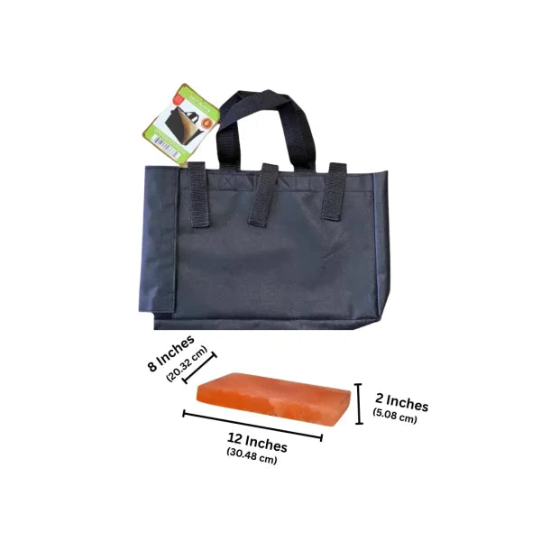 Himalayan Salt Cooking Block Carry Bag – Fits 10x8 & 12x8 Inch Salt Slabs (1.5” & 2” Thick)