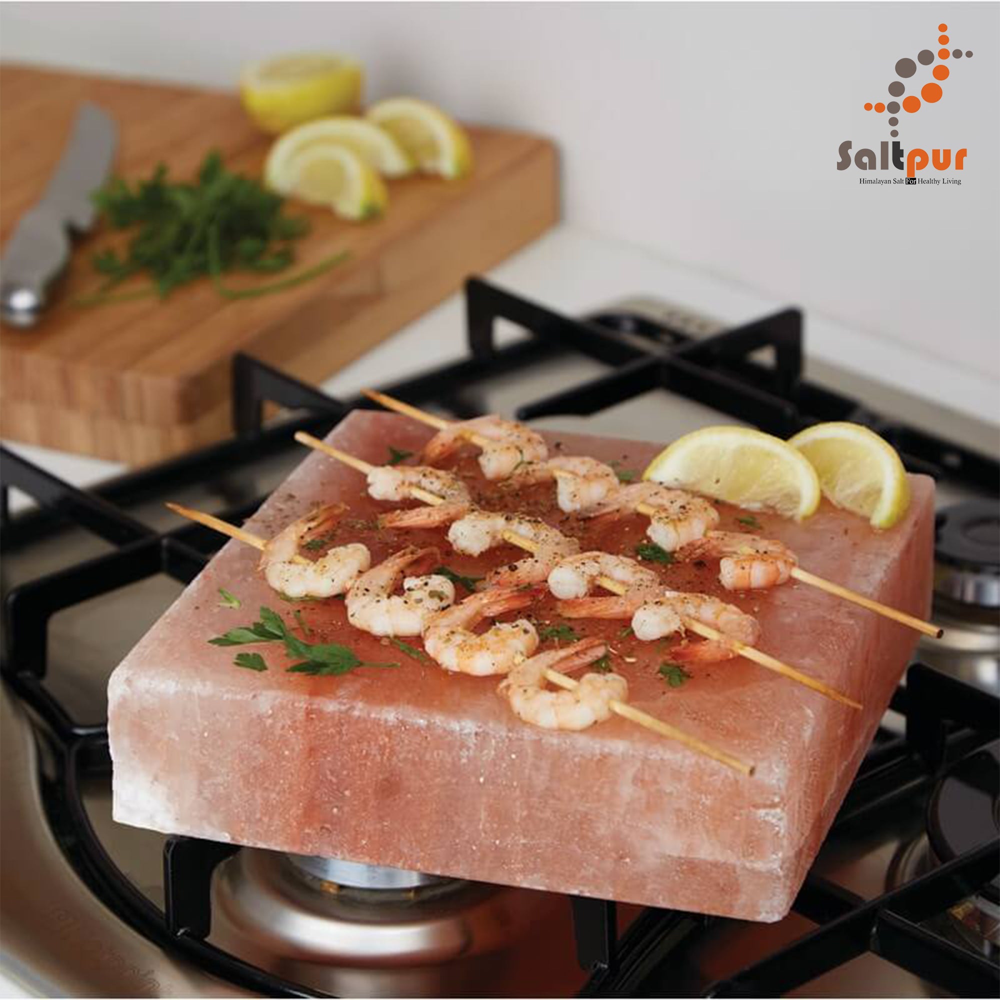 Himalayan Salt Cooking Block Slab | Square | Medium | 8 x 8 x 2 Inch
