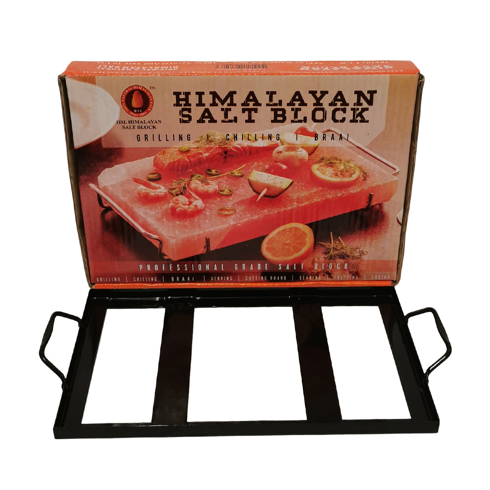 Iron Himalayan Salt Block Holder | 12 x 8 x 2 | Black